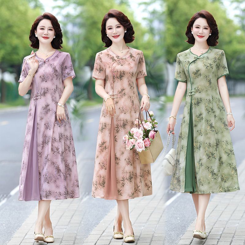 Midi Skirt Floral - Midi-jurk met bloemenprint voor vrouwen van