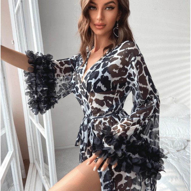 Groothandel Dames Luipaardprin - Kimono Sheer Floral recensie en prijs