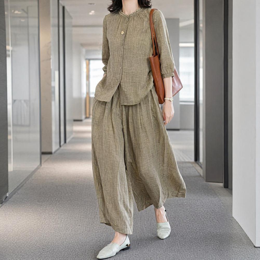 2026 Plus Size Casual Pak Dame - Linen Pant Wide recensie en prijs