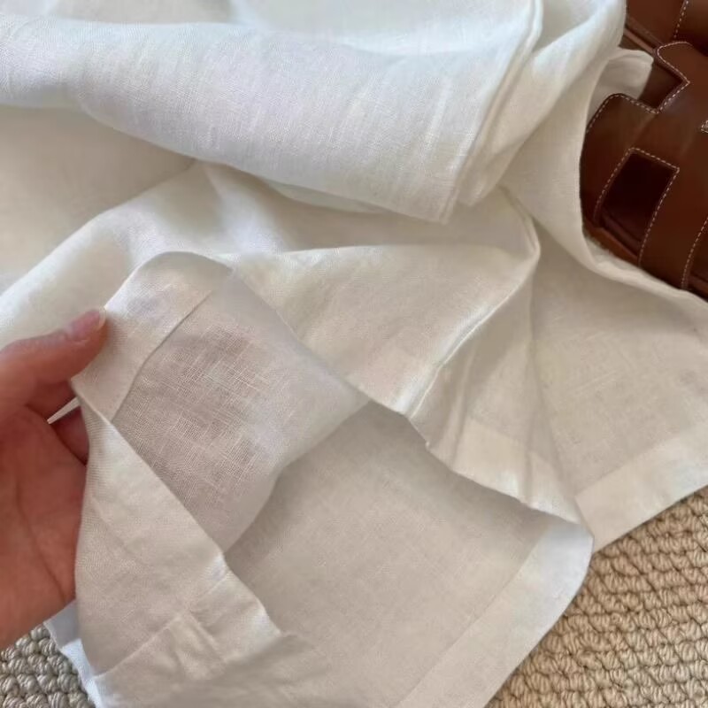Koreaanse witte katoenen linne - Linen Pant Wide recensie en prijs
