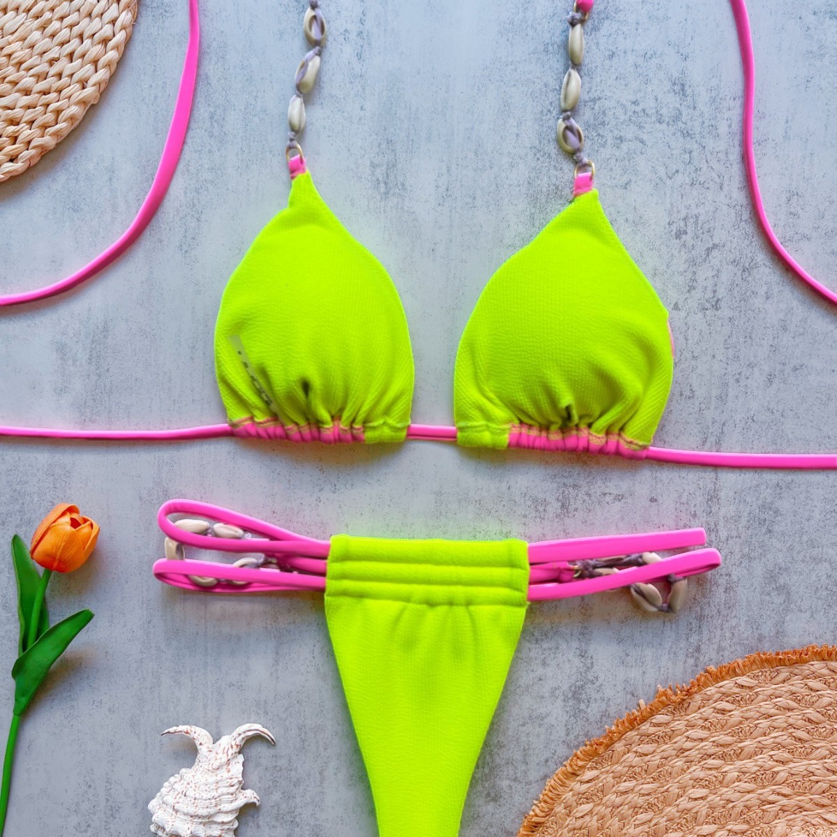 2026 Dames 2-delig halter biki - Swimsuit Bikini Ruched recensie en prijs