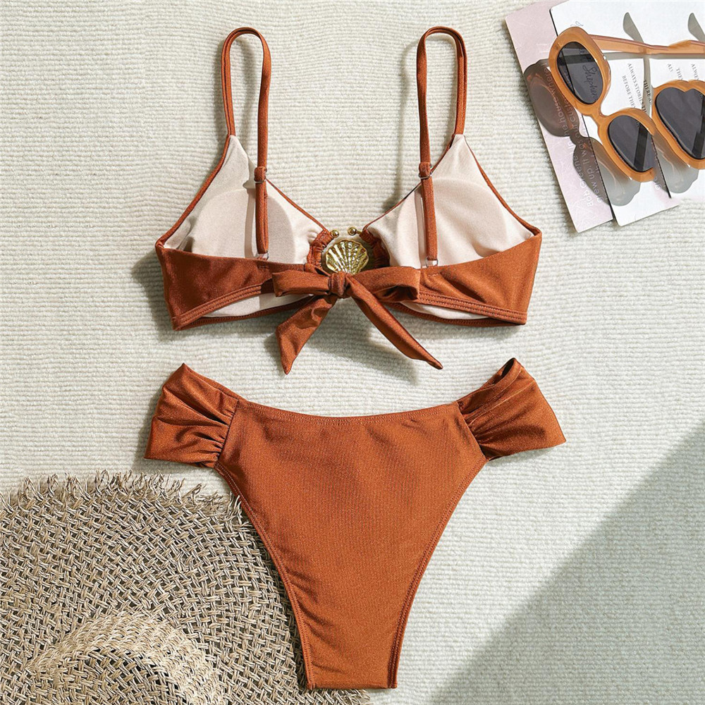 Metal Shell Ring Badmode Sexy  - Swimsuit Bikini Ruched recensie en prijs
