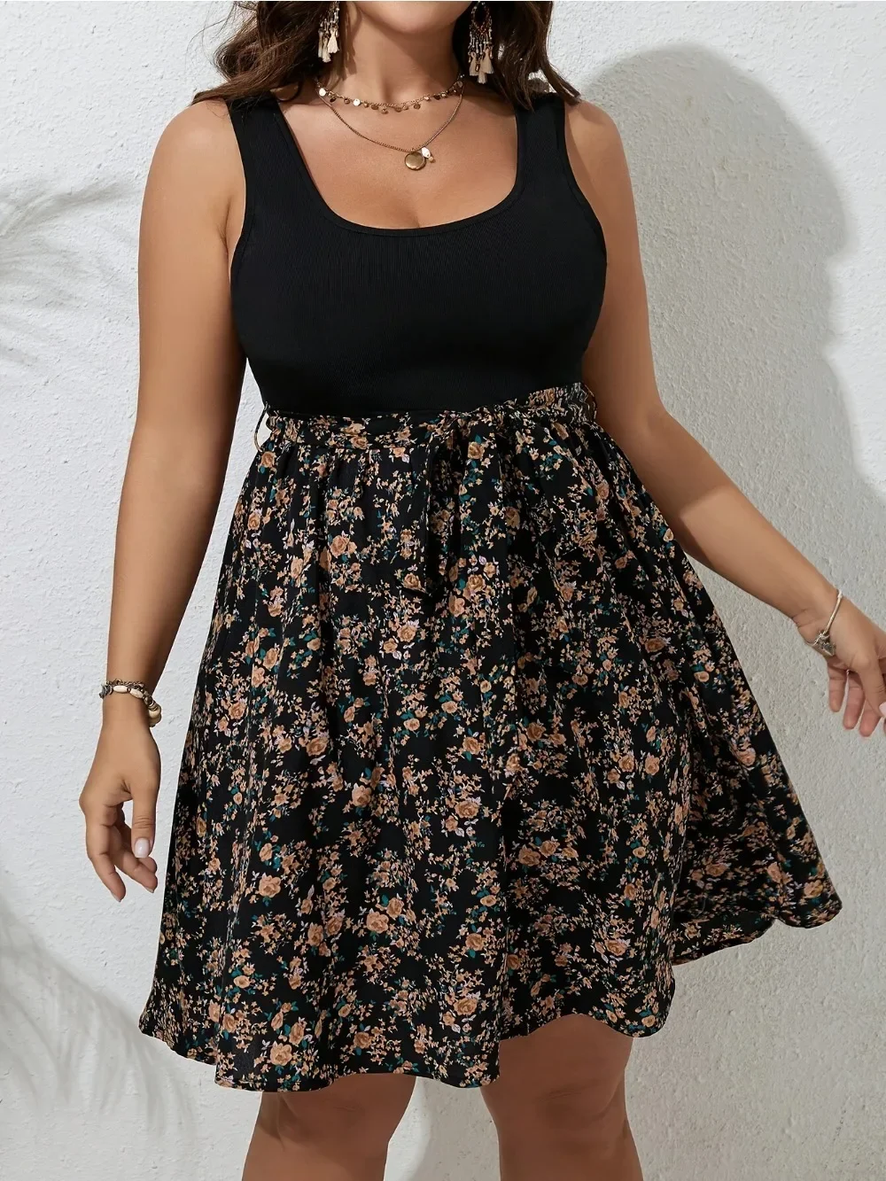 Plus Size Jurk Zomer Gebreide  - Romper Floral Print recensie en prijs